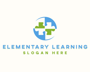 Learning Kids Puzzle logo design