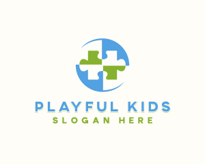 Learning Kids Puzzle logo design