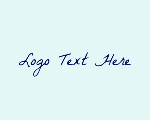Handwriting - Blue Handwriting Cursive logo design