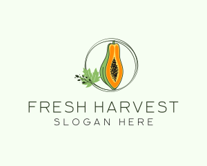 Fresh Papaya Fruit logo design
