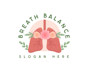 Floral Lungs Healthcare logo design