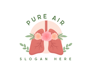 Floral Lungs Healthcare logo design