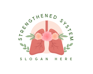 Floral Lungs Healthcare logo design