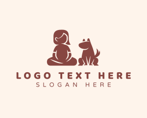 Girl Dog Pet logo