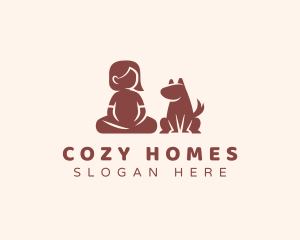 Girl Dog Pet logo