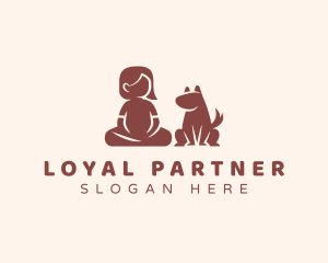 Girl Dog Pet logo