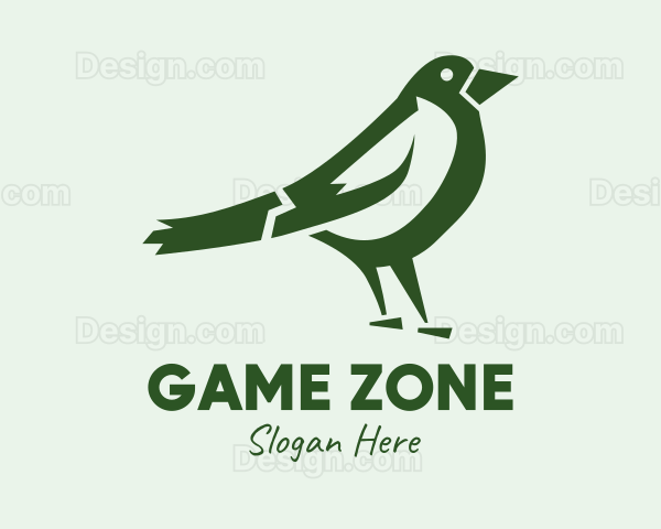Green Sparrow Bird Logo