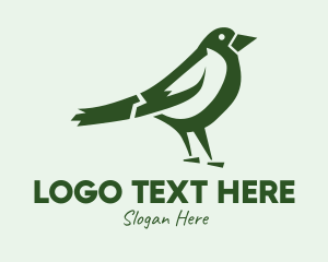 Green Sparrow Bird  logo