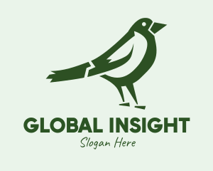 Green Sparrow Bird  Logo