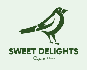 Green Sparrow Bird  Logo