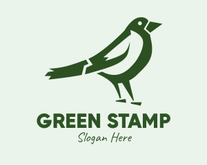 Green Sparrow Bird  logo design