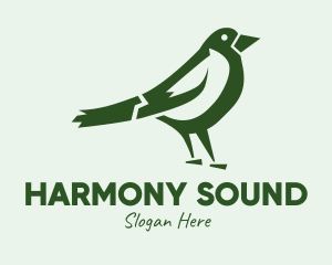 Green Sparrow Bird  logo