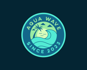 Tropical Surfing Wave logo