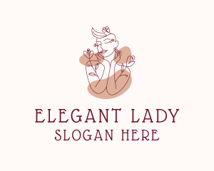 Organic Beauty Lady  logo design