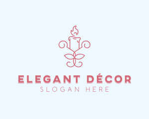 Candle Leaf Decor logo design