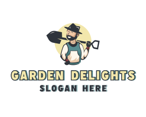 Lawn Care Gardener Man logo design