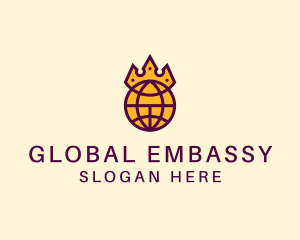 Global Royal Empire Crown logo design