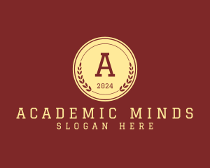 Academic Wreath Badge logo design