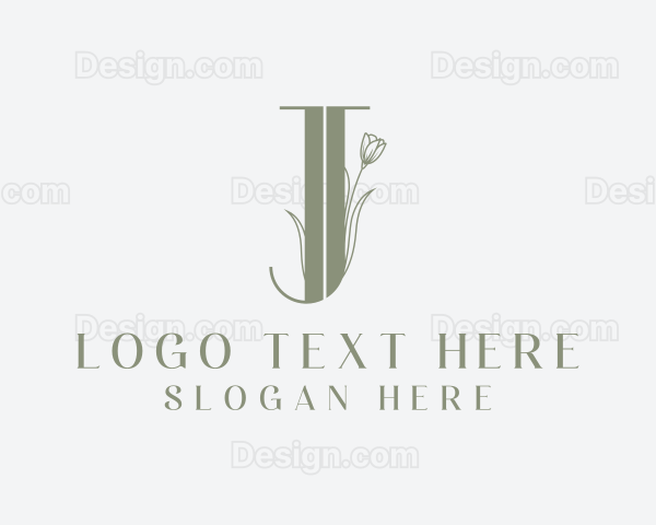 Elegant Floral Nature Letter J Logo