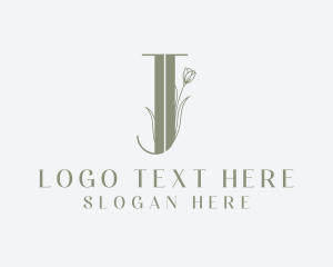 Elegant Floral Nature Letter J logo