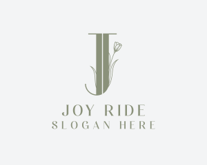 Elegant Floral Nature Letter J logo design