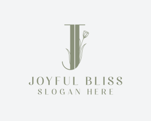 Elegant Floral Nature Letter J logo design