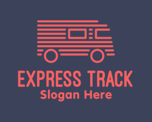 Red Van Truck Stripe logo design