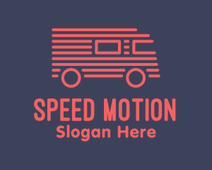 Red Van Truck Stripe logo design