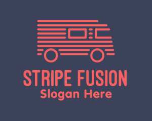 Red Van Truck Stripe logo design