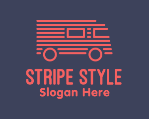 Red Van Truck Stripe logo design