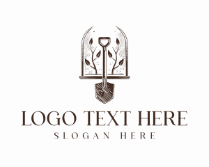 Rustic Gardening Shovel logo