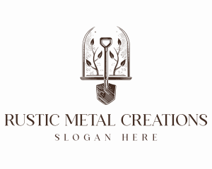 Rustic Gardening Shovel logo design