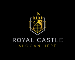 Golden Castle Shield logo design