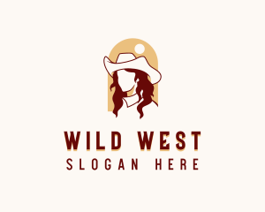 Western Cowgirl Woman logo