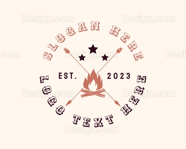 Bonfire Arrow Camping Logo