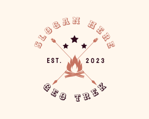 Bonfire Arrow Camping logo design