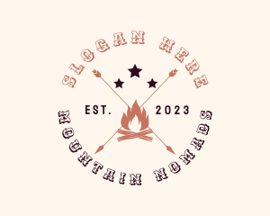 Bonfire Arrow Camping logo design