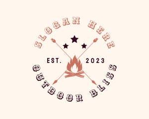 Bonfire Arrow Camping logo design