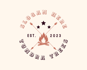 Bonfire Arrow Camping logo design