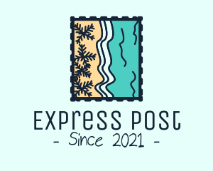 Beach Post Stamp  logo design