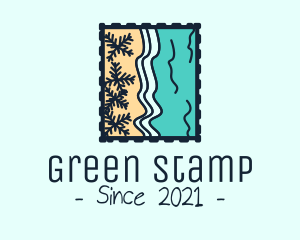 Beach Post Stamp  logo design