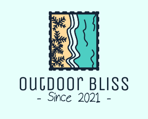 Beach Post Stamp  logo design