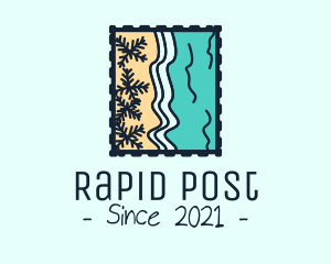 Beach Post Stamp  logo design