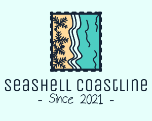 Beach Post Stamp  logo design