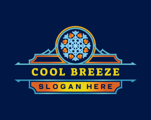 Heating Cooling Snowflake HVAC logo design