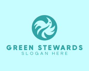 Green Bird Wing logo design