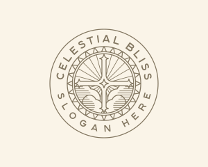 Cross Heaven Religion logo design