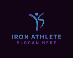  Abstract People Athlete logo design