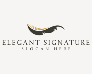 Elegant Quill Feather logo design