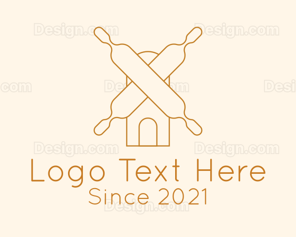 Minimalist Rolling Pin Bakery Logo